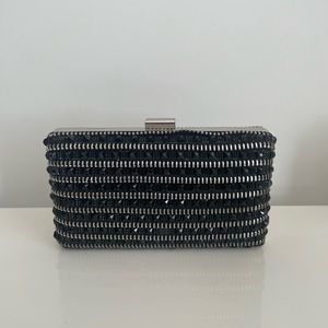 Zara Black and Metal Embellished Clutch